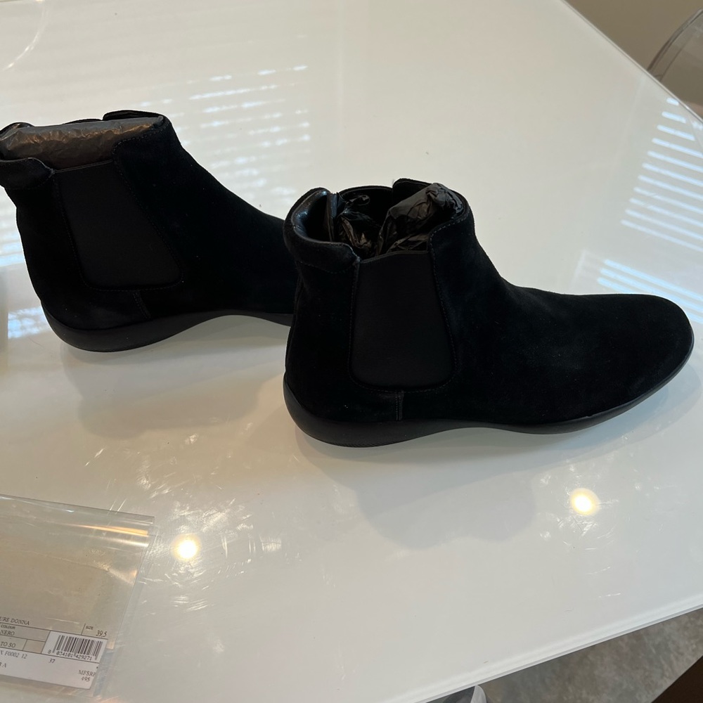 Prada black suede ankle boots,never worn